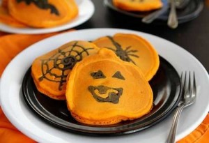 Pumpkin Jack O Lantern Pancakes